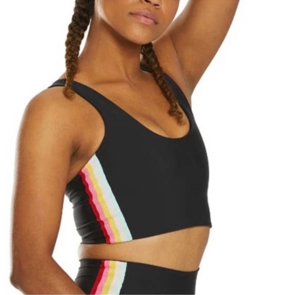 Women’s Spiritual Gangster Shakti Brami Sports Bra Rainbow Side Stripe Size S